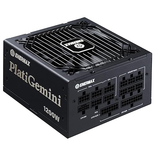 ENERMAX PlatiGemini 1200W, ATX 3.1 & ATX12VO Standard, PCIe 5 600W 12V-2x6 Connector, 80+ Platinum Full-Modular Power Supply, Compact 150mm ATX PSU, 10 Year Warranty; EGN1200P - PlatiGemini ATX 3.1 - Black - 1200W Platinum
