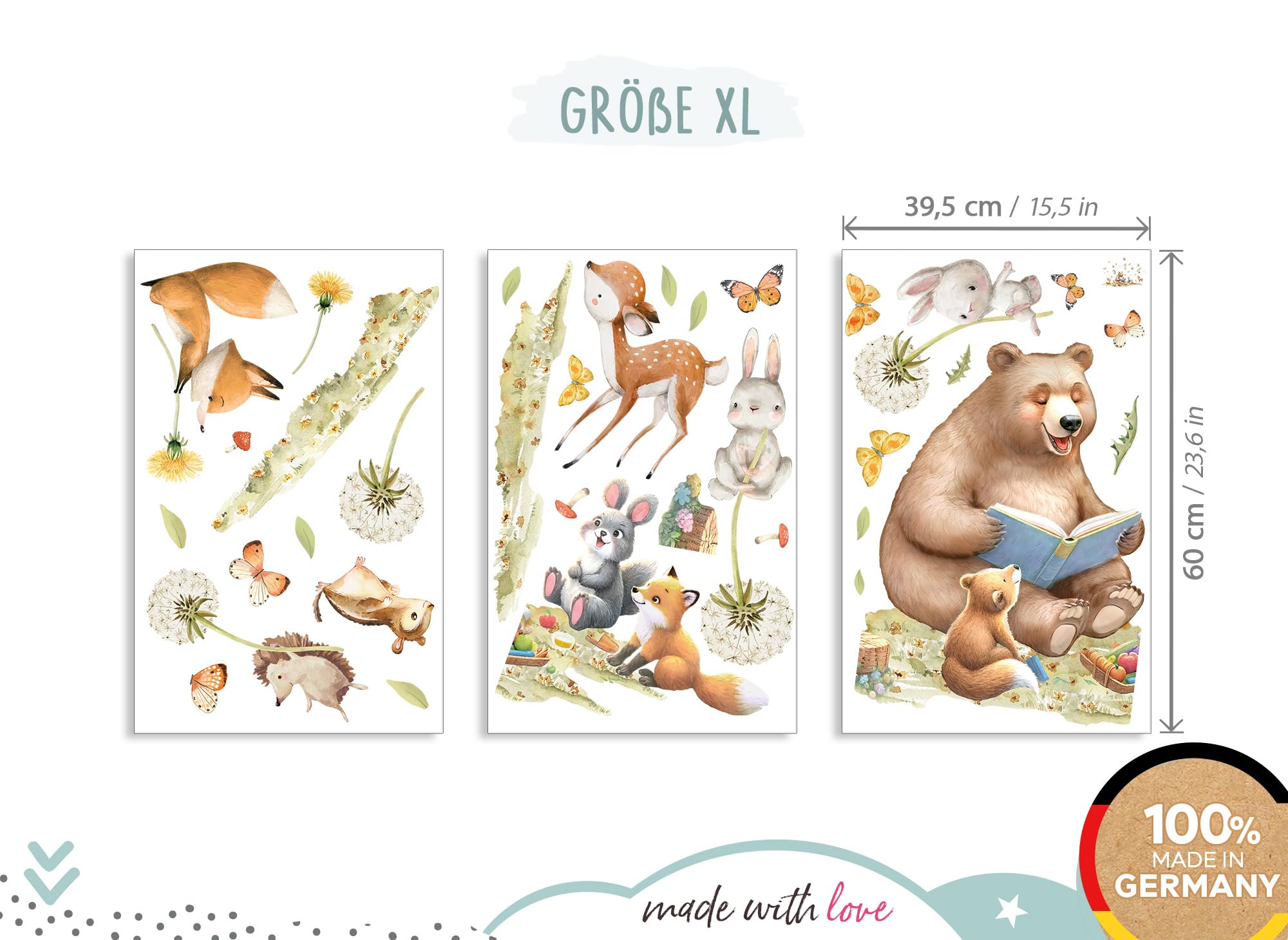 Little Deco Graz Design DL5064-04 - Adesivo da parete per cameretta dei bambini, motivo: elefante, elefante, decorazione da parete per camera da letto