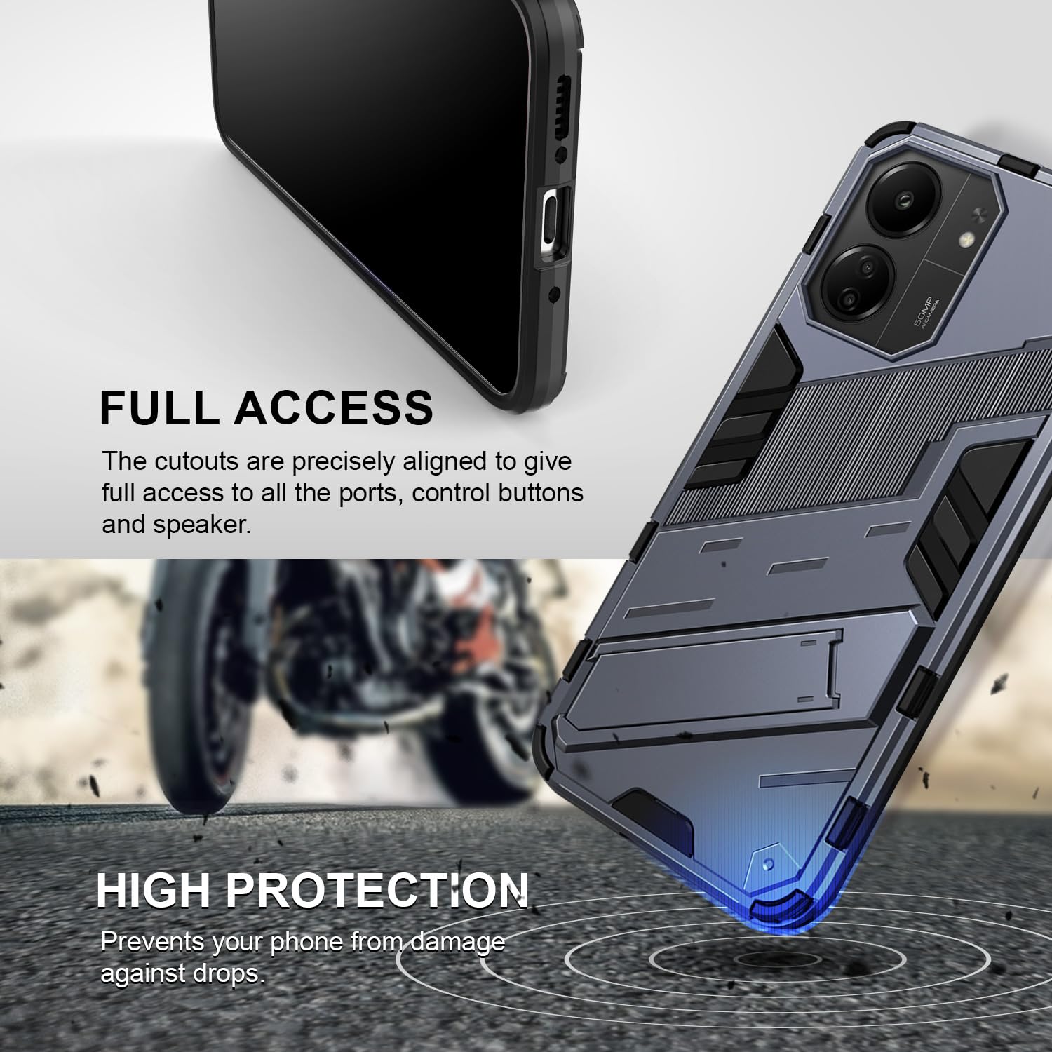 BEZ Cover per Redmi 13C, Custodia Compatibile per Xiaomi Redmi 13C, Protettiva Portafoglio in Pelle con Porta Carta di Credito, Kick Stand, Chiusura Magnetica, Nero