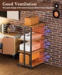 4-Tier Media Storage Stand, Audio Media Rack for Living Room, Gaming Room, Music Studio, Wooden Game Console Shelf for TV Accessories/Audiovisual Equipment/Optical Disc/PS4, Black