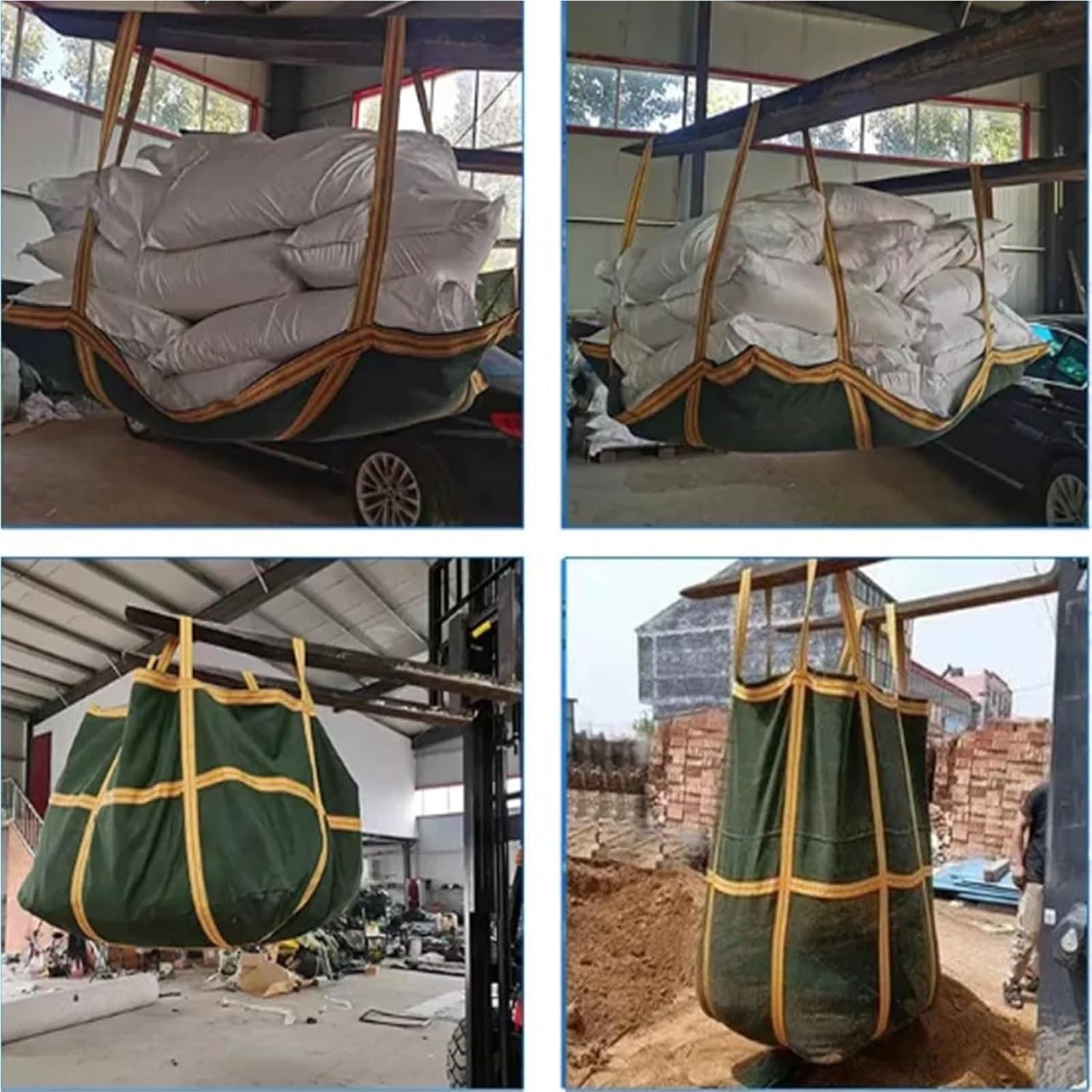 Sacco di sollevamento in nylon resistente, resistente agli strappi e durevole, per piattaforme di gru, carrelli elevatori e attrezzature di movimentazione industriale