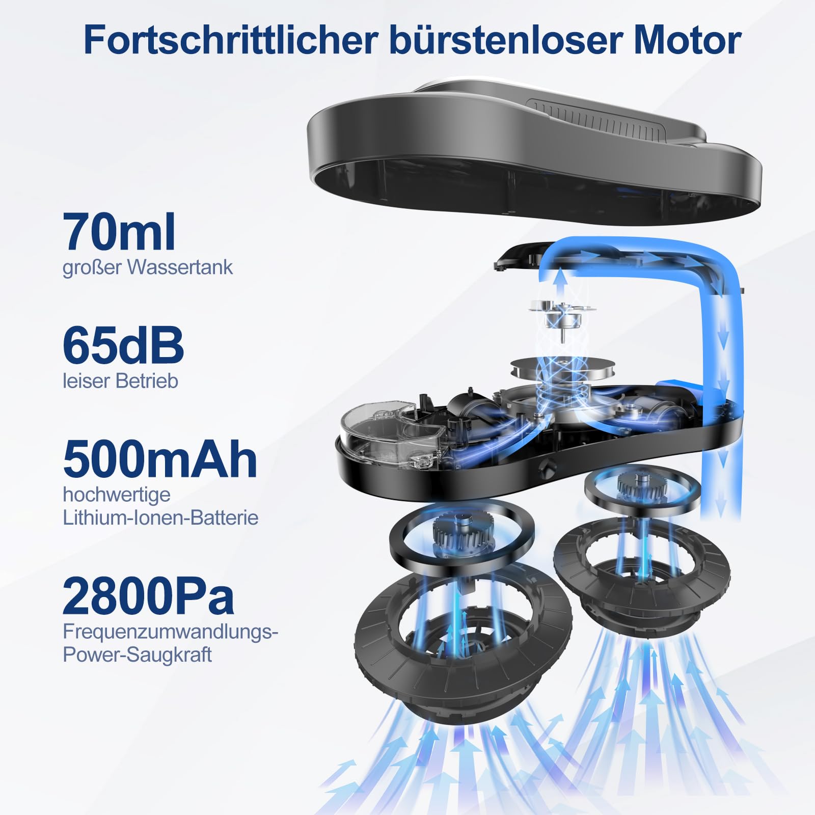 Intelligenter Fensterputzroboter, Elektrischer Fensterputzer mit Dual-Wasserspray, Automatischer Fensterroboter mit Fernbedienung und App, für Innen-und Außenfenster und Glas,Pfadplanung,Dark Grau