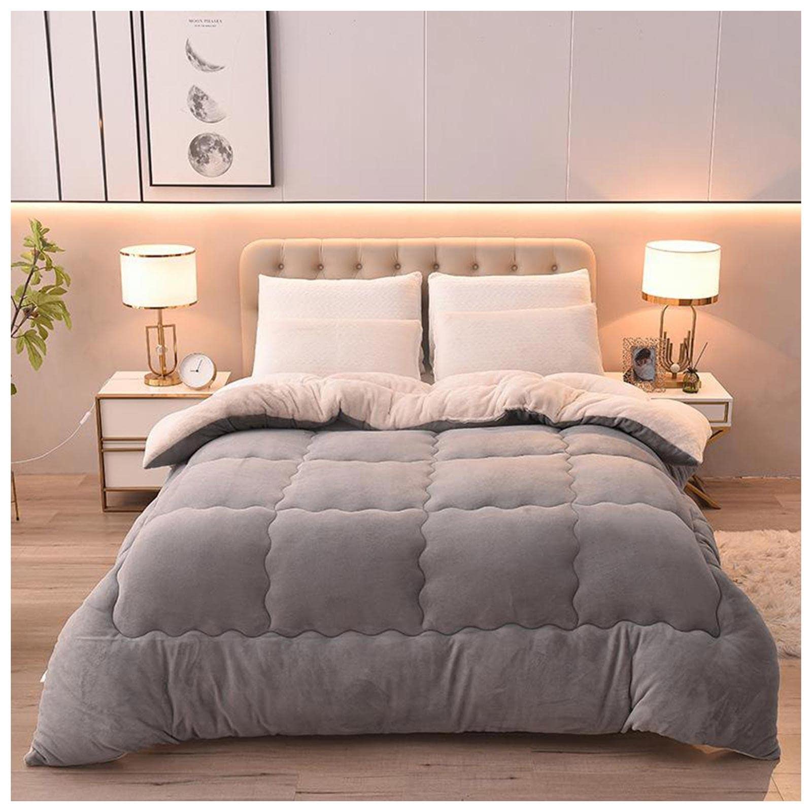 Trapunta invernale ultra morbida in pile di latte, per letto singolo/matrimoniale, soffice e caldo (1,5 x 2 m, 2,5 kg) – perfetto per comfort e stile
