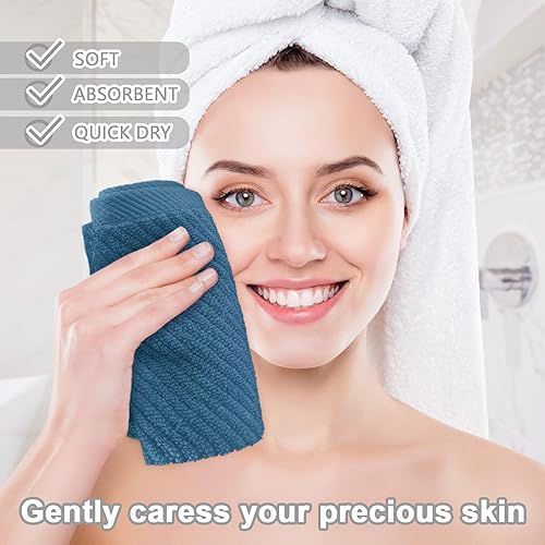 Vista 312 de VOOVA & MOVAS Juego de toallas rojas de baño, 100% algodón, ligeras, suaves, de secado rápido, juego de 6 toallas, 2 toallas de baño grandes de 30 x