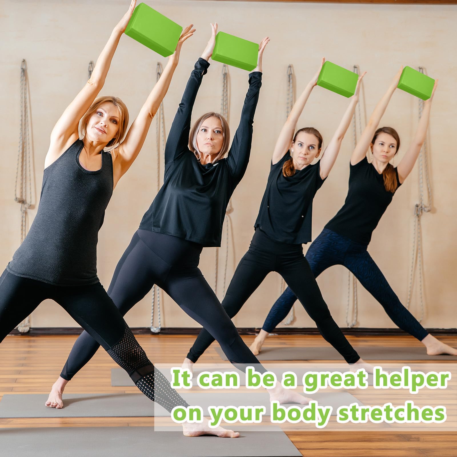 Honoson Yoga-Blöcke, 22,9 x 15,2 x 7,6 cm, hochdichte EVA-Schaum-Blöcke für Übungen, Pilates, Meditation, leichte, rutschfeste Oberfläche, verbessert Kraft, Balance, Flexibilität, 20 Stück