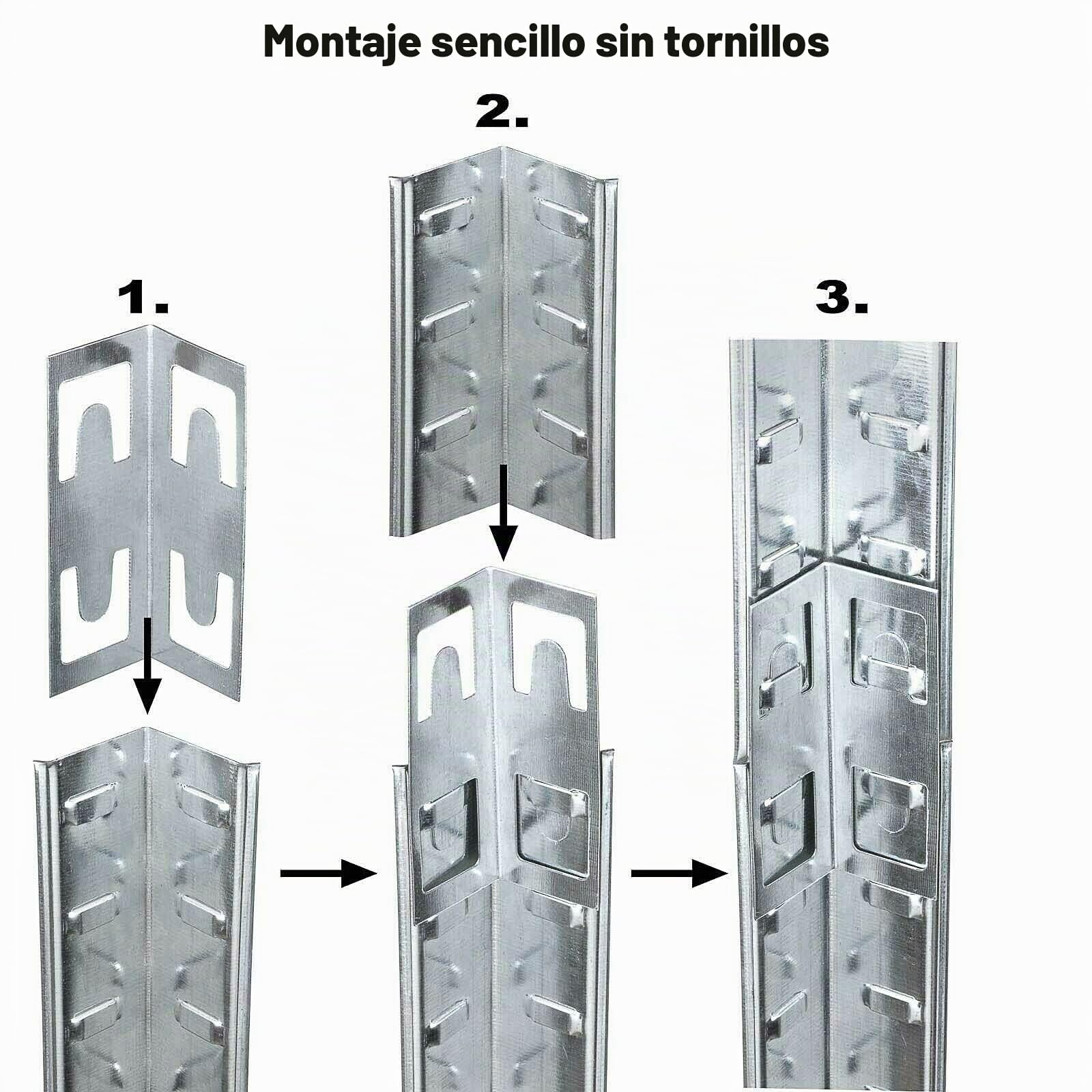 Estantería para Cargas Pesadas, 200 x 100 x 50 cm, estantería de Metal, estantería Ajustable, fácil instalación, soporta hasta 875 kg, galvanizada