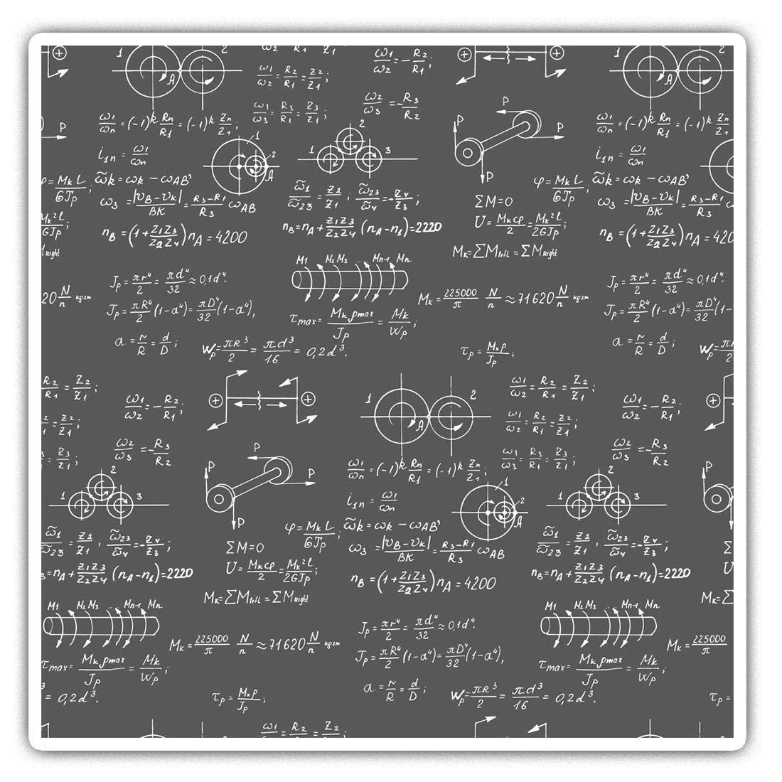 Destination Vinyl Ltd Multi 2 X 10Cm Square Vinyl Stickers - Science Maths Equation Signs Decals 42292