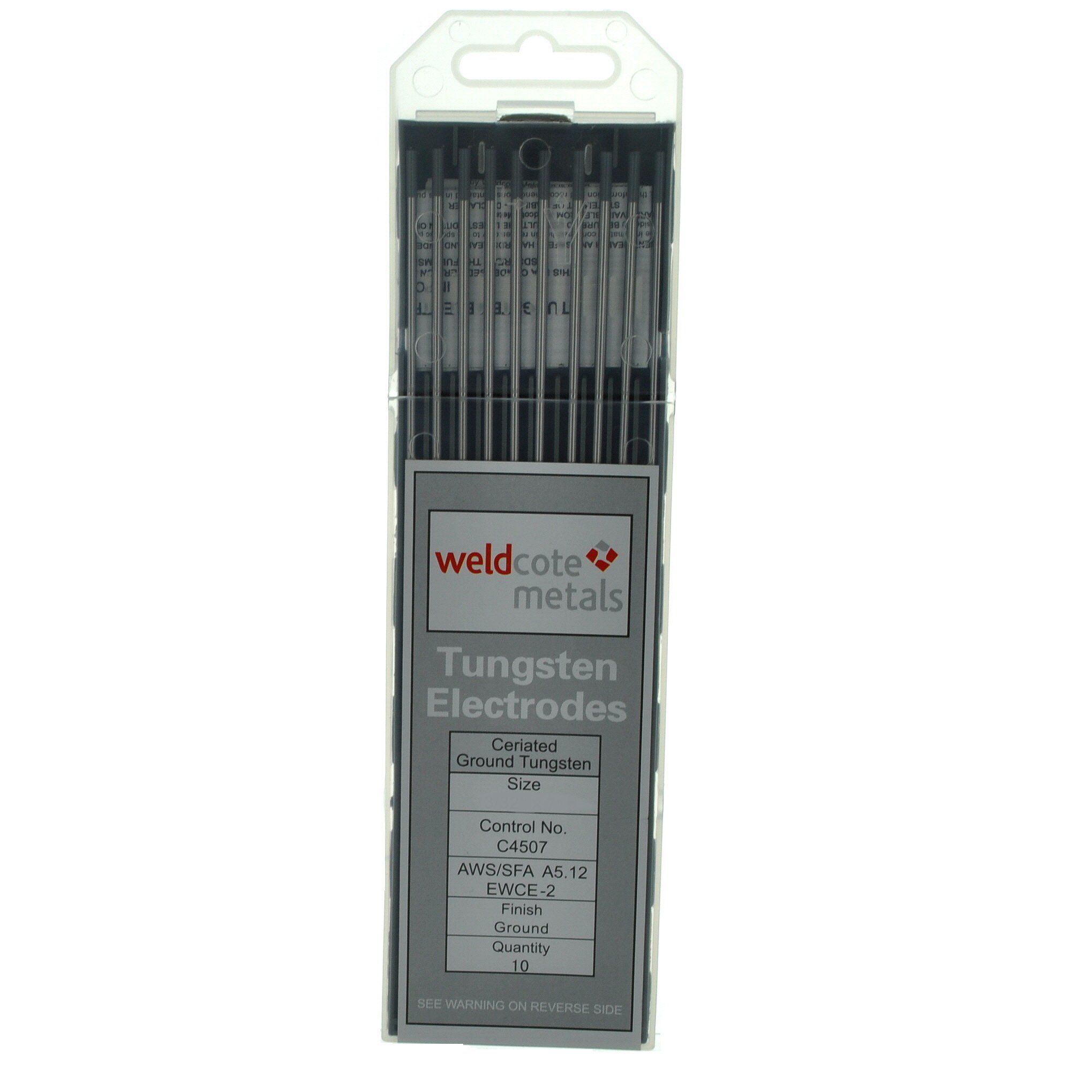 Weldcote TUNG18X7X2CE 2% Ceriated Tungsten Electrode 1/8 X 7, 10 Pack