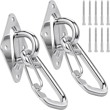 M10 Hammock Hooks Kit, 2-Pack Heavy Duty 304 Stainless Steel Pad Eye Hooks