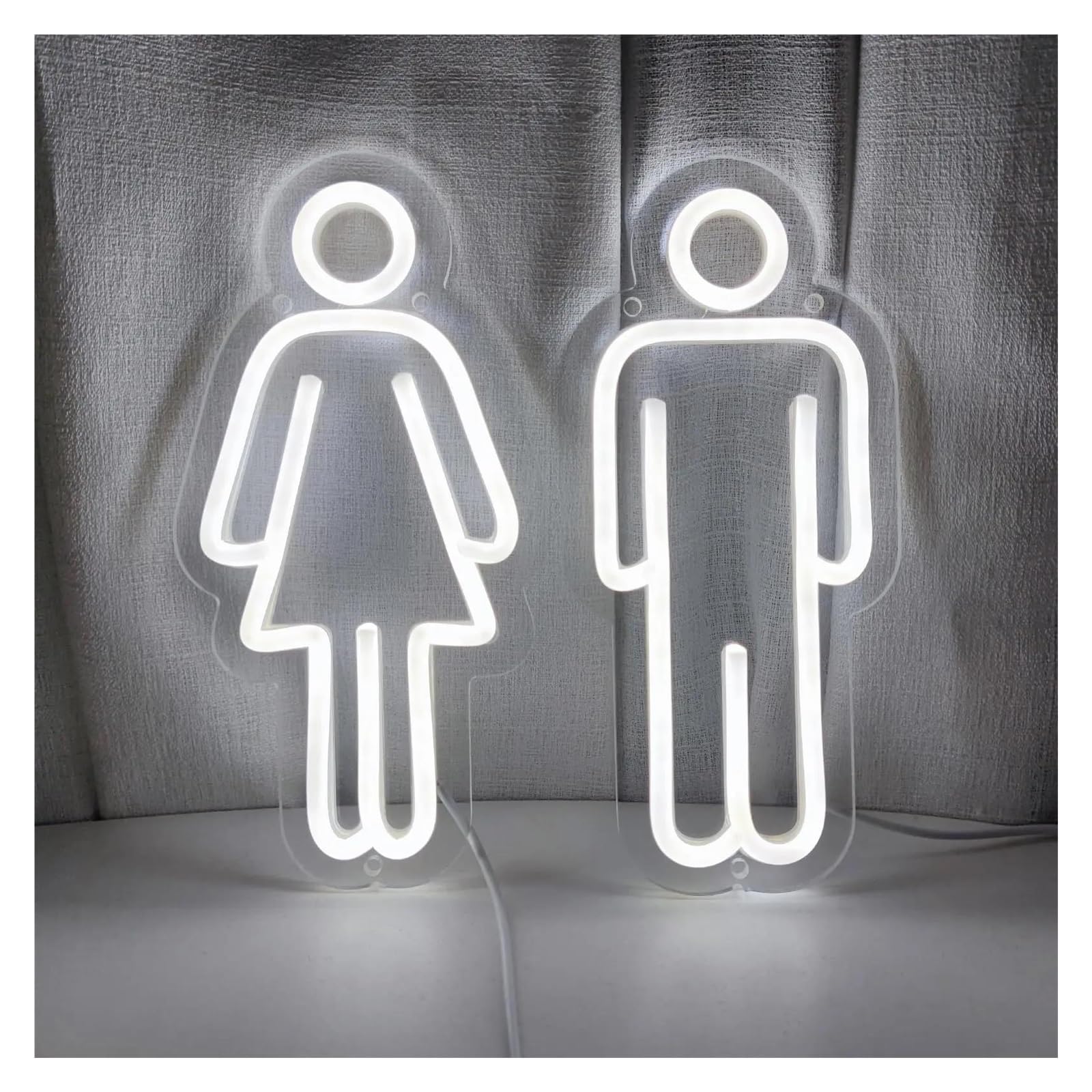 LEMST Sign Lamp Toilet Neon Sign for Wall Decoration Dimmable Light USB Powered for Bathroom Bedroom Restaurant Bar Wall Decor 25cmx28cm