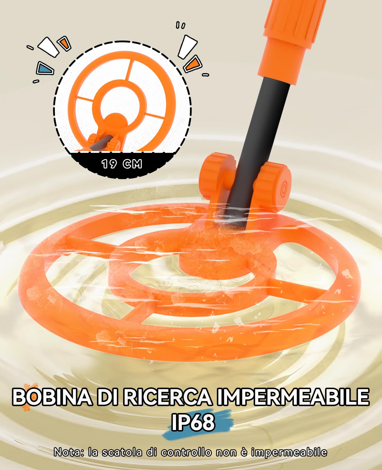 SUNPOW Metal Detector per Bambini - Metal Detector Leggero e Impermeabile - con Display LCD Cartoon, 3 modalità, Rilevatore d'Oro Regolabile - Facile da trasportare e da usare