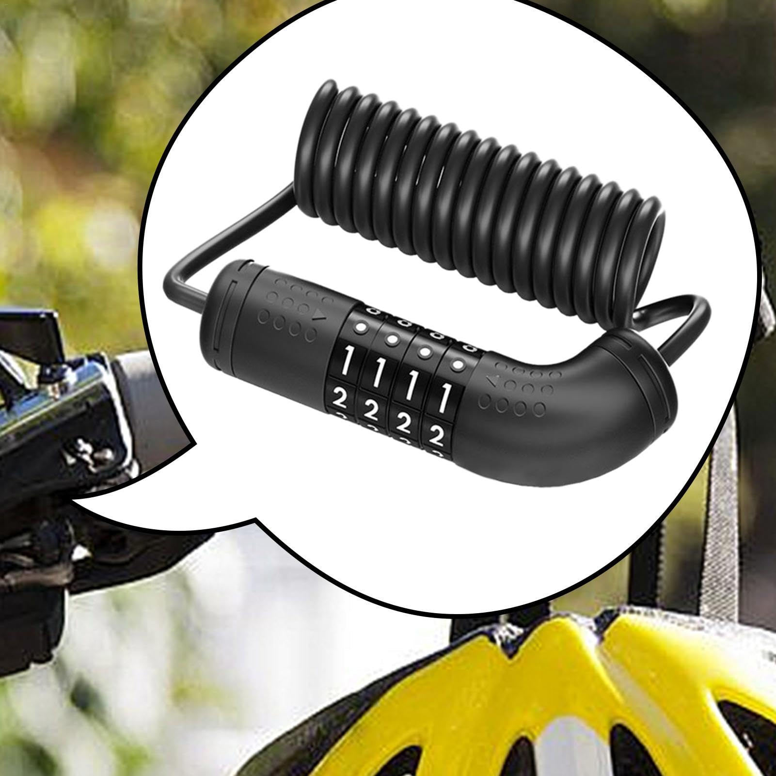 Diebstahlsicherung Für Motorradhelme - Einziehbares Zahlenschloss 1,2m - Für Fahrrad & Gepäck