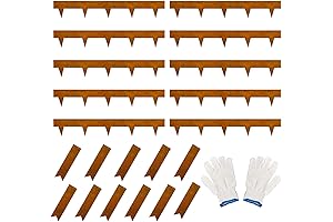 40' Pre-Rusted Corten Steel Landscape Edging with Built-in Stakes (10 Pack)