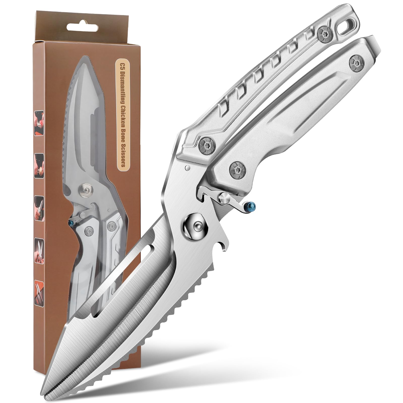 Heavy Duty Poultry Scissors for Cutting Chicken Bone Detachable Kitchen Shears for food Sharp for Cutting Meat and Turkey