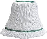 Vista 6 de Winco Cabezal de trapeador comercial de mezcla de polialgodón, extremo en bucle, 24 onzas, color blanco