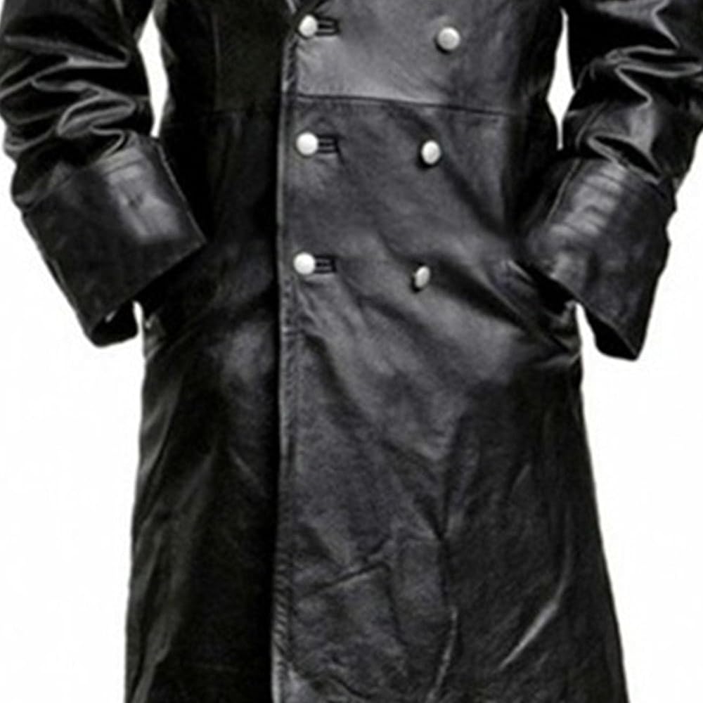 Officer Coat – Black tuduoms Mens Vintage Classic WW2 Officer Military Uniform