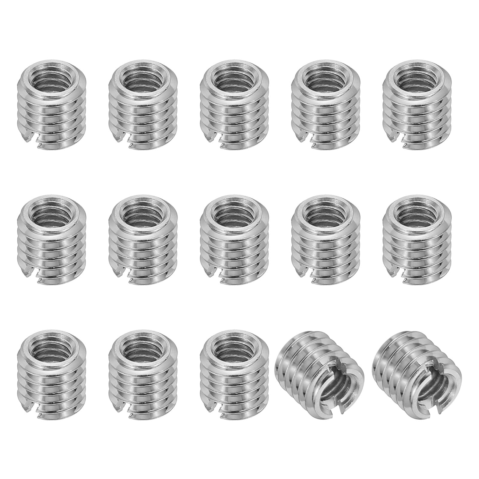 PATIKIL 316 Stainless Steel Thread Adapters Sleeve Reducing Nut, 15 Pcs M6 x 1.0 Male to M4 x 0.7 Female Repairing Insert Nut Screw Reducer Conversion Fastener 5mm