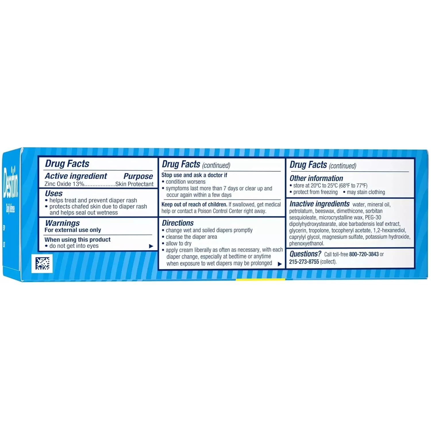 DESITIN Rapid Relief Zinc Oxide Diaper Rash Cream 4 oz ( Pack of 4)