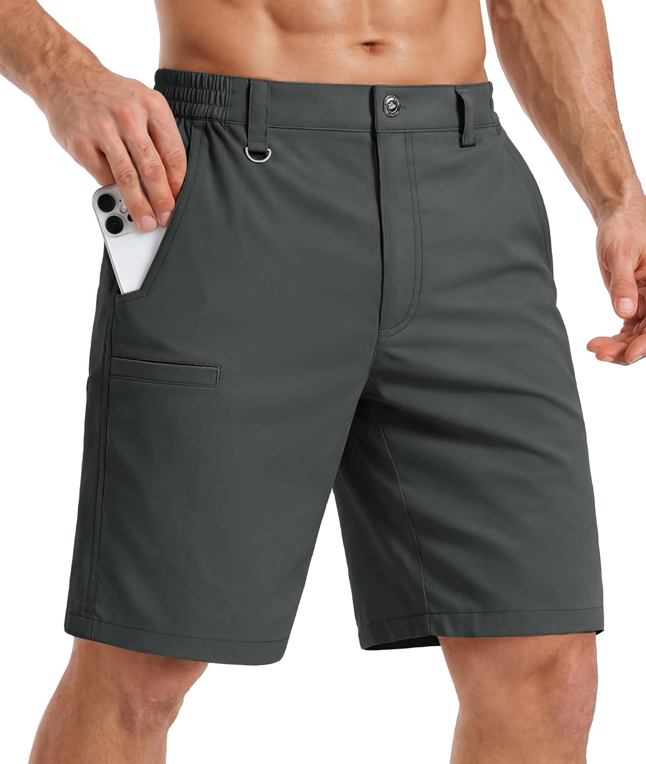 TACVASEN Men's Hiking Cargo Shorts Quick Dry Water-Resistant Lightweight Tactical Outdoor Work Shorts with 8 Pockets