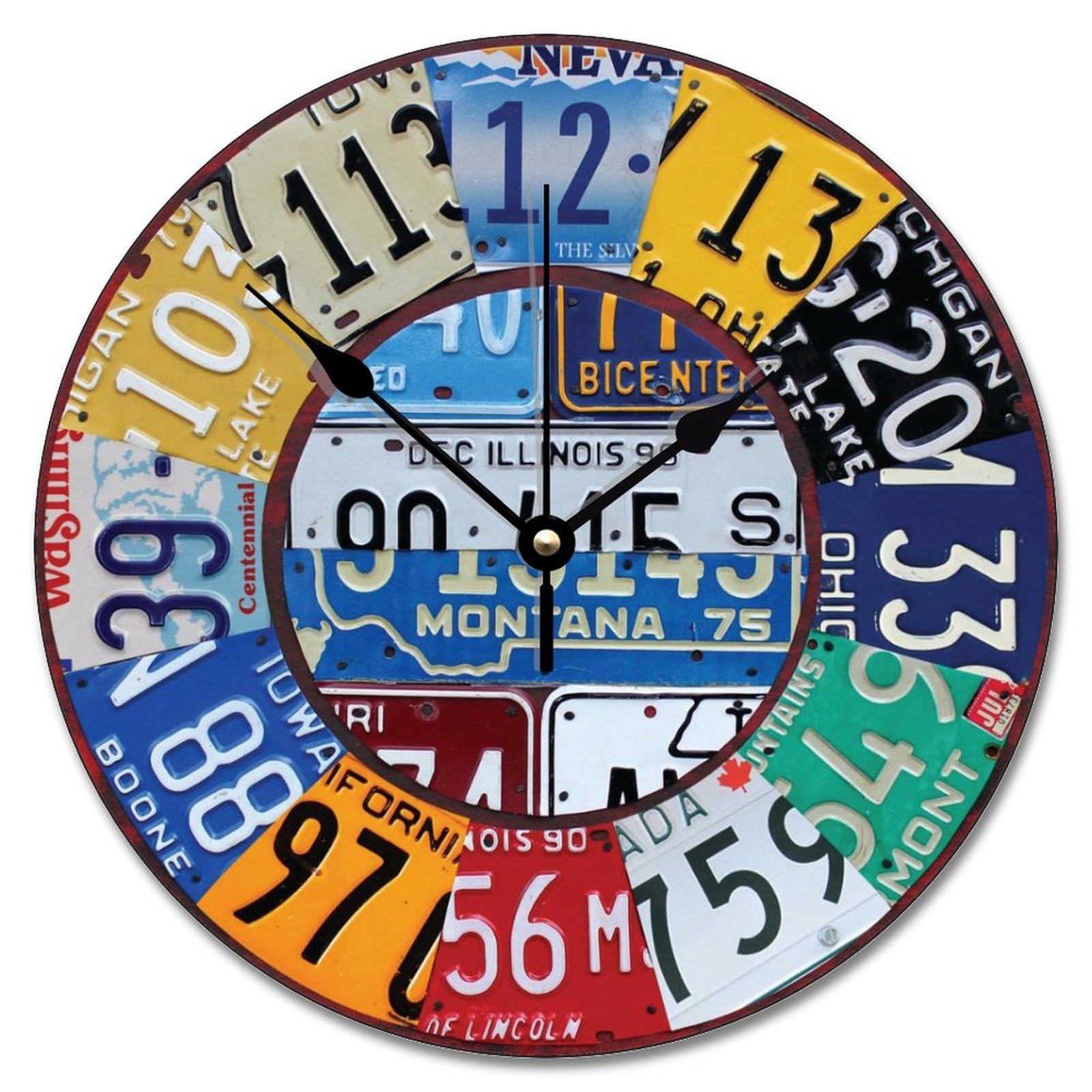 Amazon.com: ArogGeld Plate Number Wall Clock Vintage Numbers Car