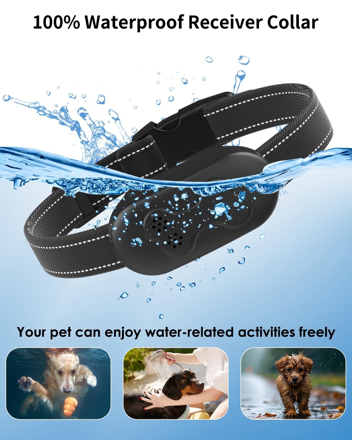 Dog Shock Collar with Remote Control for Dogs 10–120lbs, IPX7 Waterproof Dog Training Collar with Security Lock, 4 Safe Training Modes, Rechargeable Long Battery Life for Small Medium Large Dogs Gry — view 6