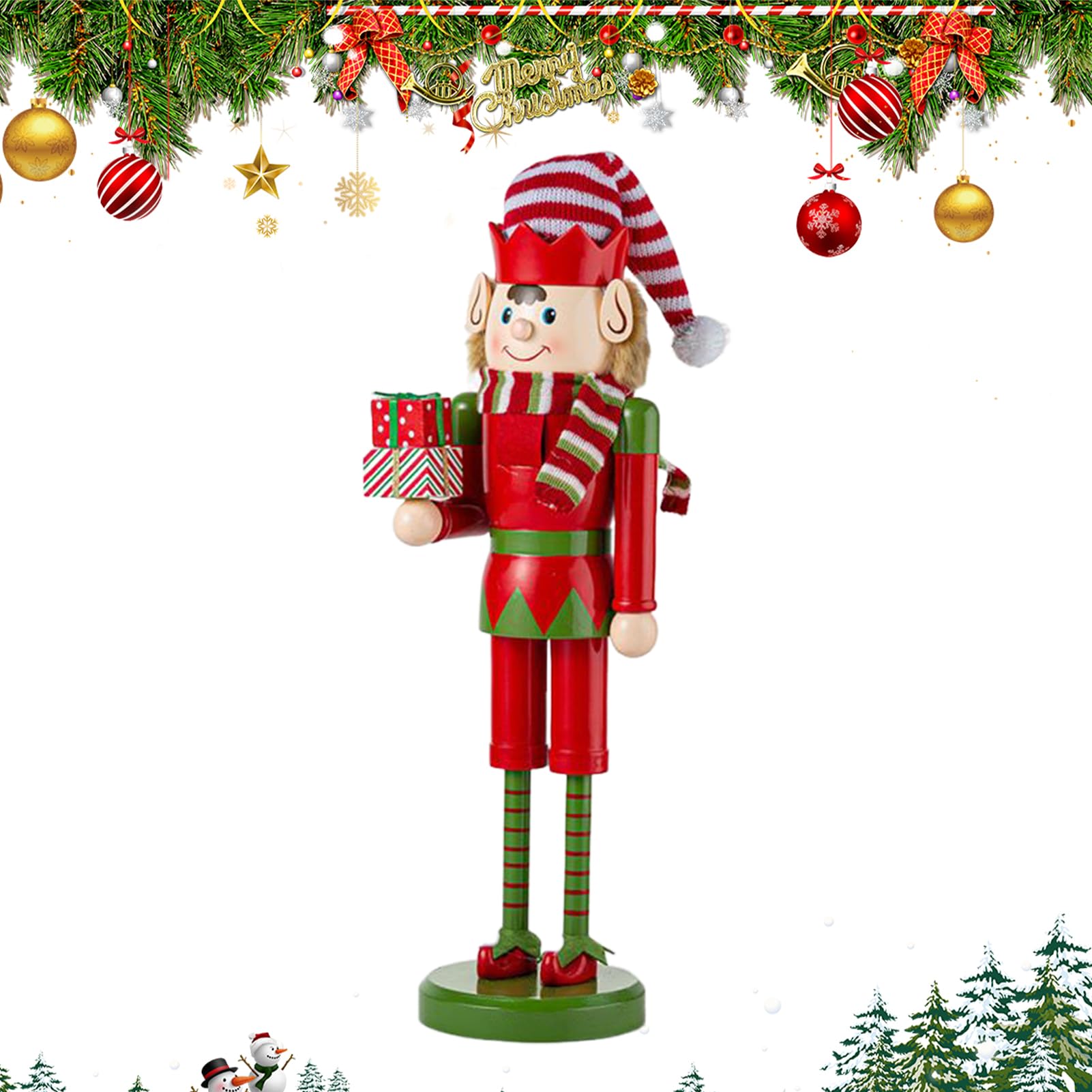 Figurines Casse-Noisette de Noël en Bois 38 cm pour Décoration de Salon