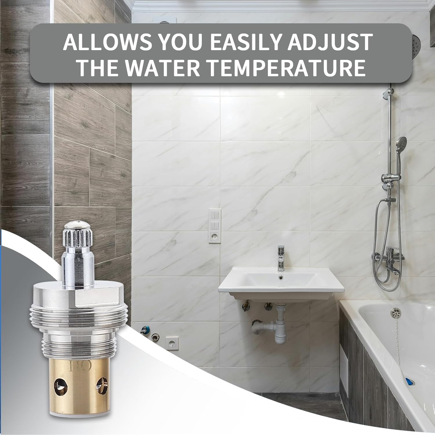 Faucets Stem Compatible with 6N-7H (17017), Hot Water Stem with Bonnet & Cap for 2-Handle Kohler Tub and Shower Faucets, 1-Pack