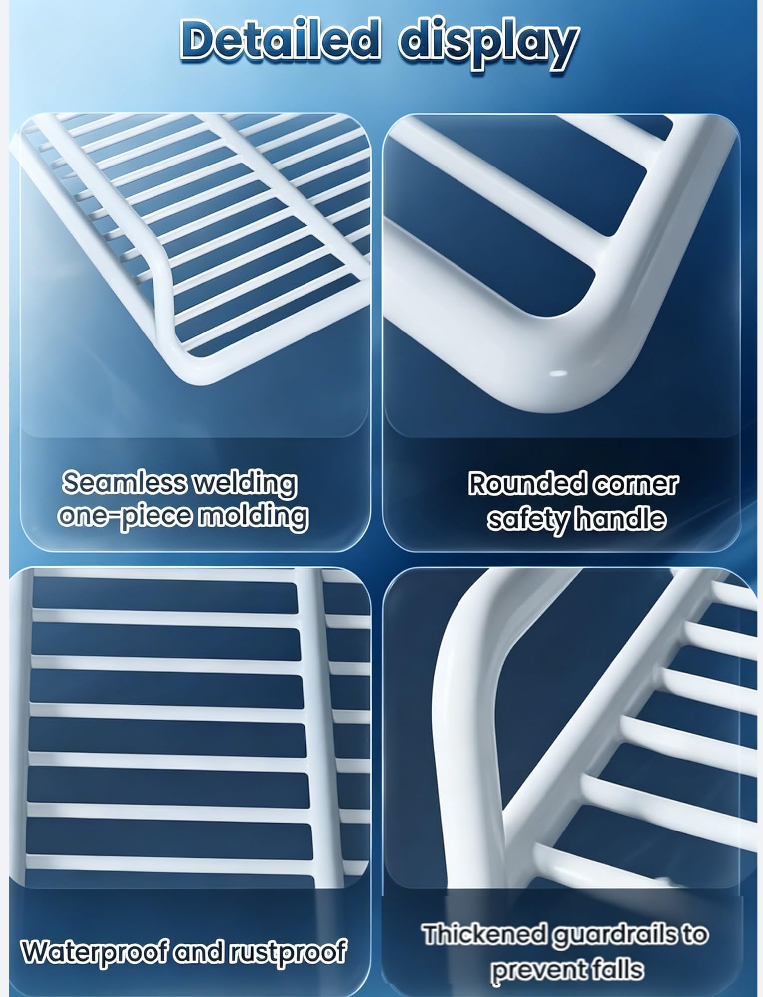 Set 2 Ripiani a Griglia for Frigo con Bordo, Mensola Congelatore | Acciaio al carbonio con bordo frontale da 2 cm, for frigo, congelatori e vetrine refrigerate(W54xD54cm)