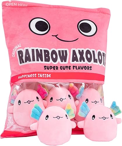 Nenalayo Muñeco de peluche, una bolsa de ajolote, almohada de peluche suave para regalo de cumpleaños, cojín de juguete, regalo para niños (6 bolas