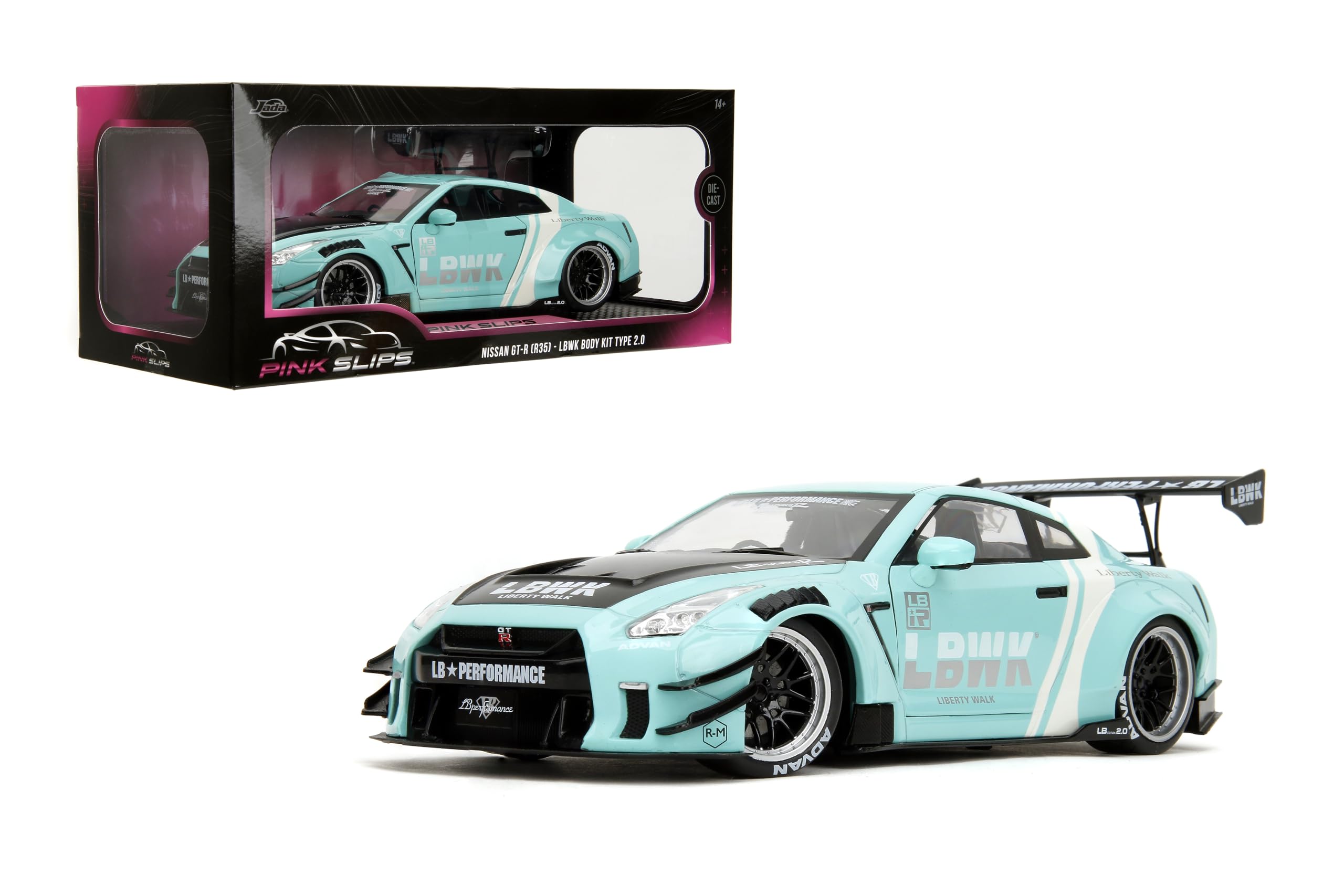Jada Pink Slips 2020 Liberty Walk GT35 Type2 Nissan GTR R35-1:18