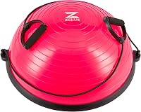 ZELUS Félgömb Egyensúlyozó Labda Rózsaszín - Csúszásgátló Edzőlabda Ellenálló Gumiszalagokkal Jóga, Fitness és Core Tréninghez 1