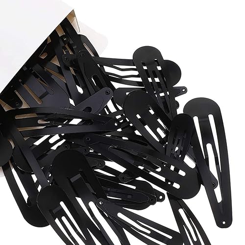 Miniatura 2 de 40 pinzas antideslizantes de metal negro de 2 pulgadas para niñas, mujeres, adolescentes o niños pequeños