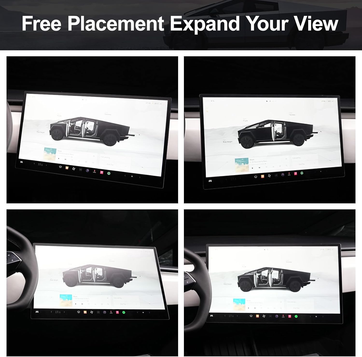 ELECFRESH Screen Swivel Mount Fit for Tesla Cybertruck, Screen Rotating Bracket (A)