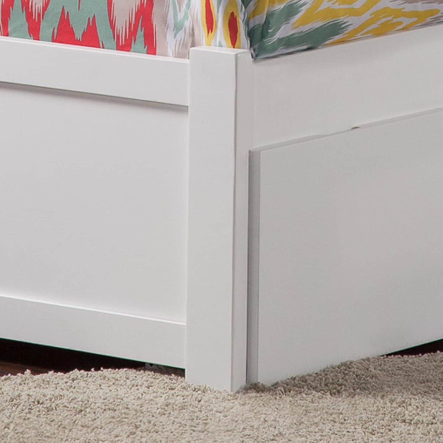AFI Richmond Twin Size Platform Bed with Footboard & Storage in White