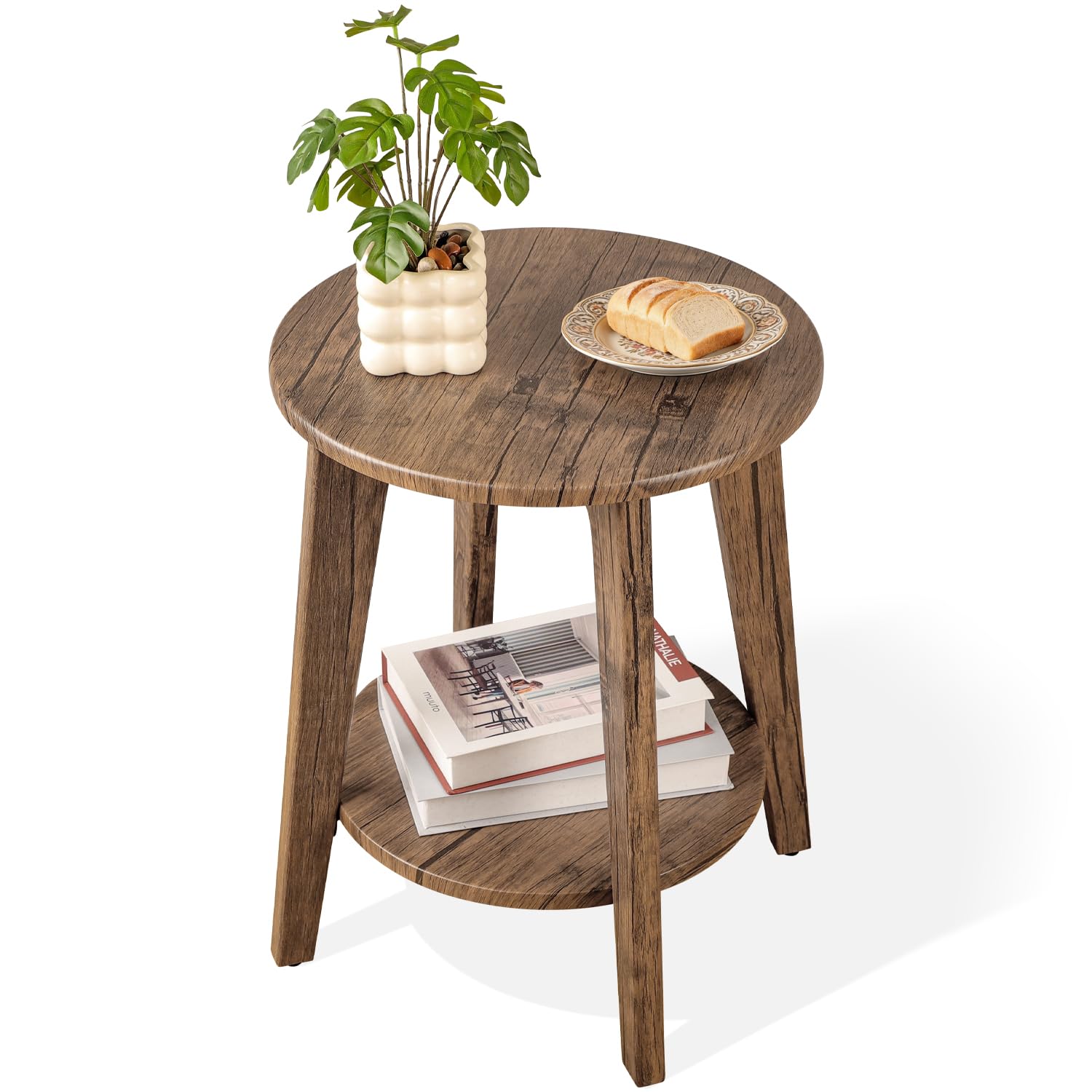 Table de chevet pour petits espaces : optimisez votre chambre avec ce bout de canapé rond