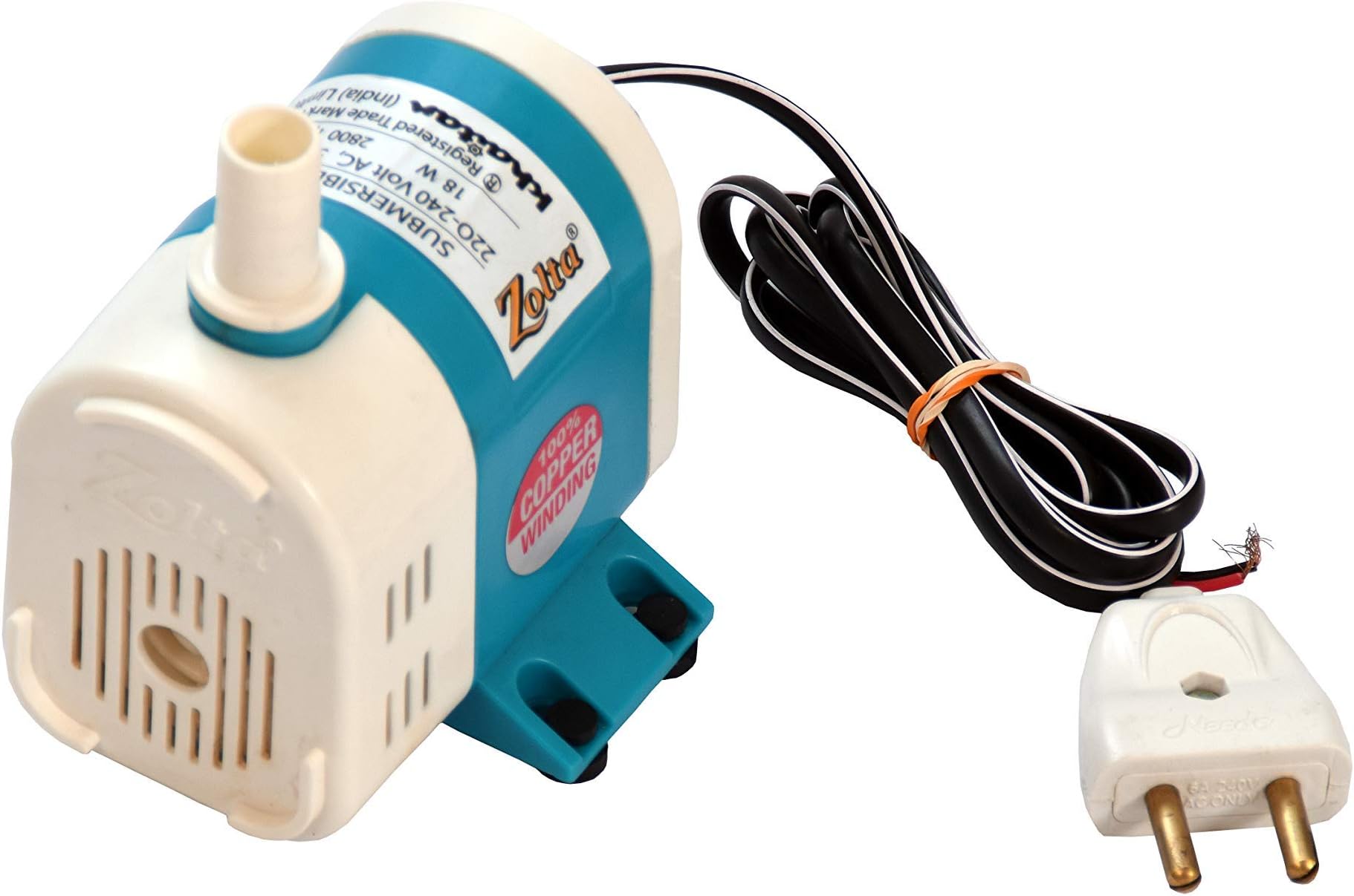 ZOLTA 60 Khaitan 18Watt (Blue Colour) Copper Winding Submersible Pump for Desert Air Cooler, Aquarium, Fountains, 1.5 M Lifting