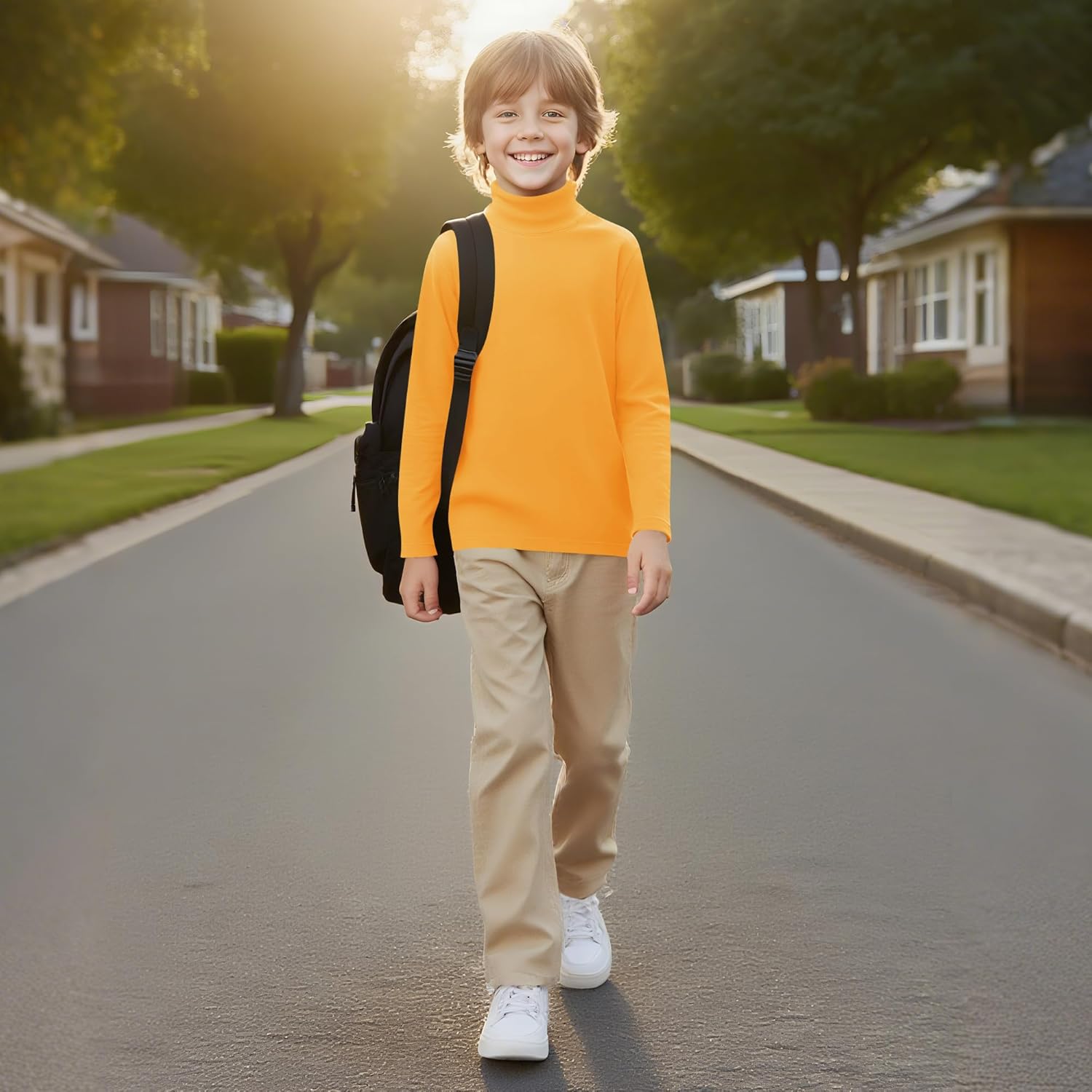 QBK Boys Turtleneck Long Sleeve Thermal Turtle Neck Sweater for Kids 4T-16 Years Soft Warm Under Shirts - Image 3