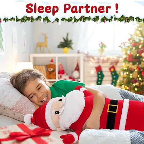 Miniatura 2 de MorisMos Muñeca de Papá Noel de peluche de 36.2 pulgadas para familia y niños. Almohada súper suave para acurrucarse y abrazar.