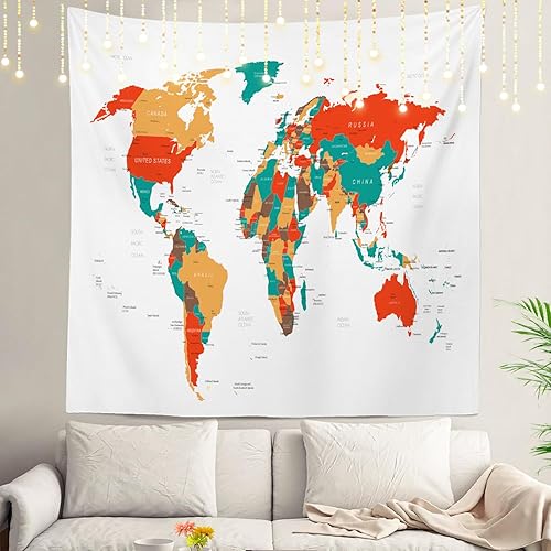 Miniatura 75 de Shrahala Tapiz de pared de acuarela desgastado, elegante pintura para colgar en la pared, tapiz grande decorativo de fibra de poliéster, dobladillo