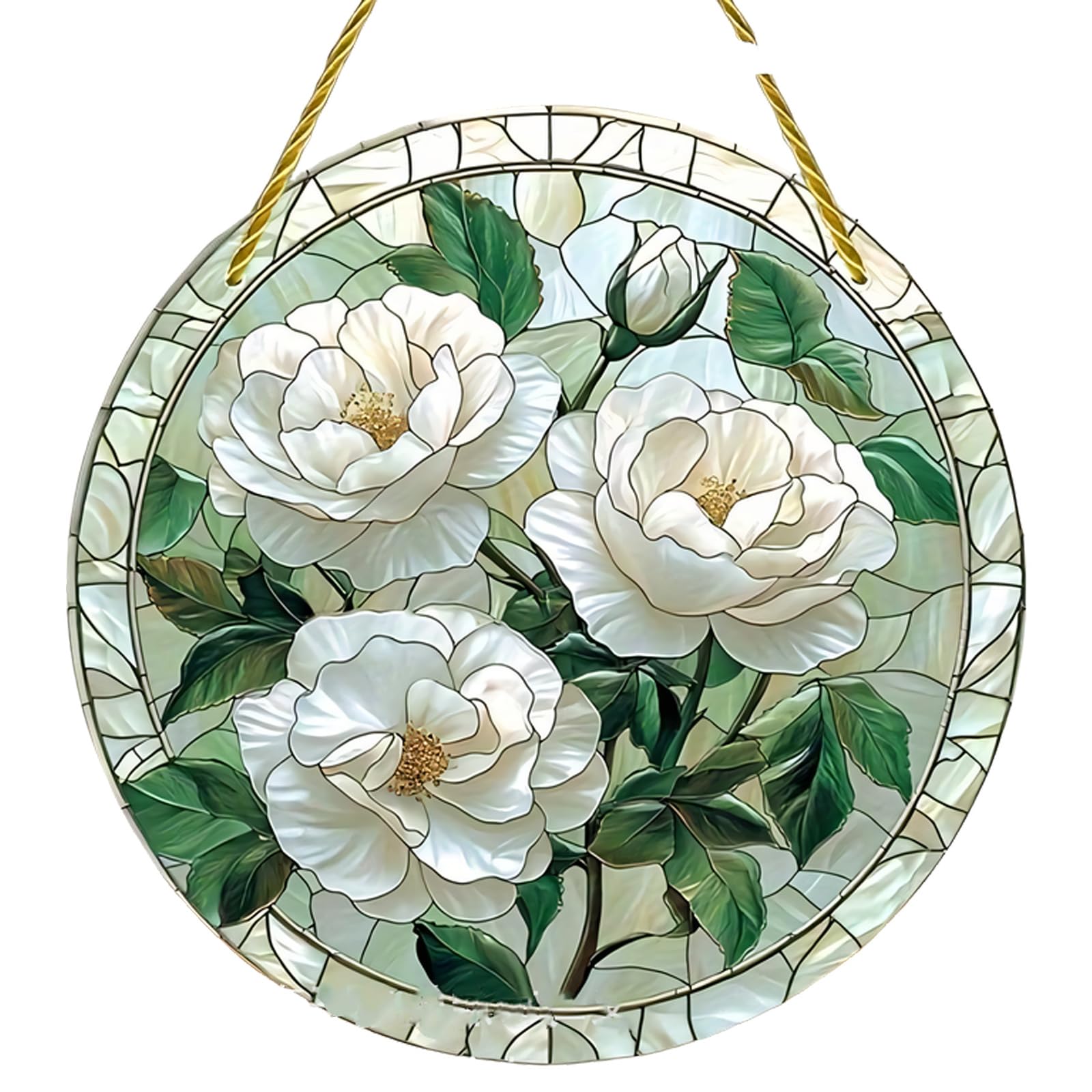 Stained Glass Birds Sun Catchers with Rope for Yard Ornament Housewarming Present Stained Glass Window Hanging