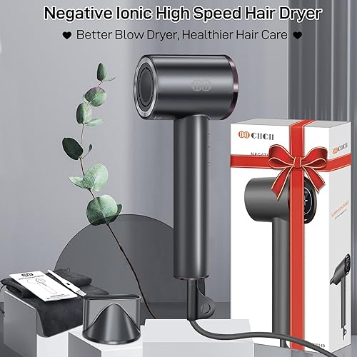 Miniatura 8 de CIICII Secador de pelo iónico negativo profesional, secador de pelo de alta velocidad de 120000 RPM (1600 W sin escobillas3 velocidades4