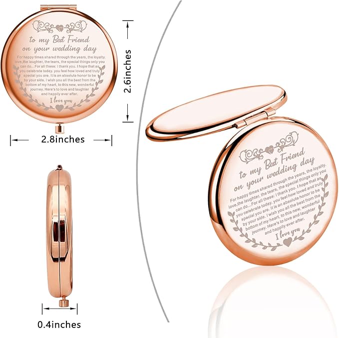 Espejo de Maquillaje UJIMS Redondo Clásico Regalo para Amiga Novia miniatura 3