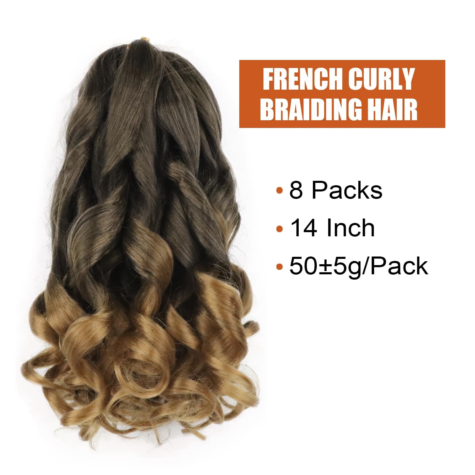8 Packs French Curly Braiding Hair 26 Inch Loose Wave Spiral Curly Crochet Hair for Black Women Pre Stretched Braiding Hair with Curly Ends (12 inch - Image 2