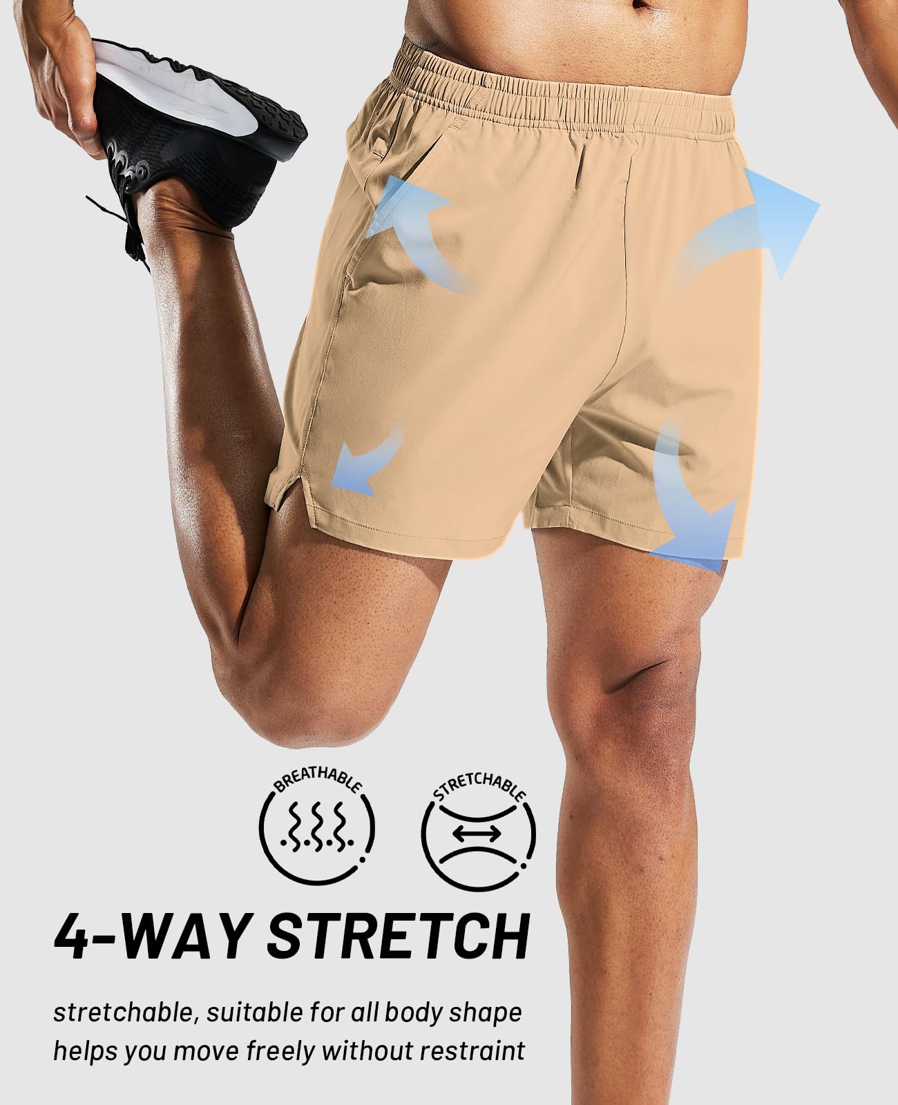 MIER Men's Workout Running Shorts Quick Dry X-Small, Black Without Zipper