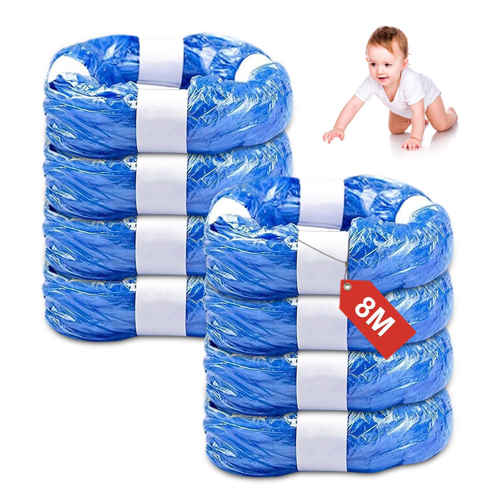 8 Pezzi Ricarica Mangiapannolini, 8M Sacchetti Mangiapannolini Antiodore Inodore Addensata, Ricarica Mangiapannolini Compatibile Tommee Tippe, Twist & Click, LitterLocker