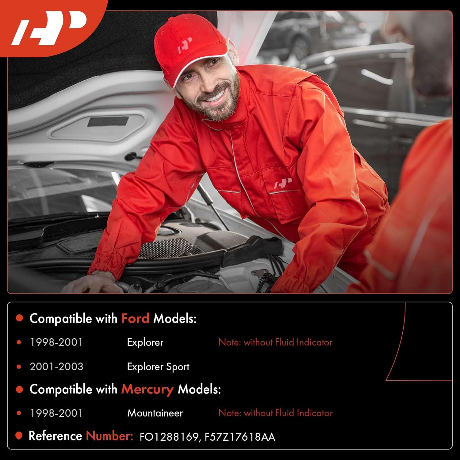 A-Premium Windshield Washer Reservoir Tank Assembly Compatible with Ford Explorer 1998-2001, Explorer Sport 2001-2003 & Mercury Mountaineer 1998-2001 - with Cap & Washer Pump