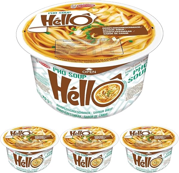 HELLO PHO Fideos instantáneos de arroz, ternera, sin gluten - 1 x 70 g - 2
