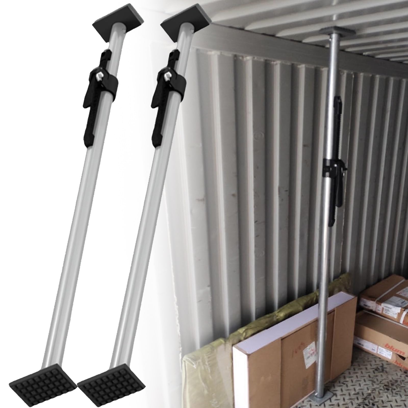Barre de chargement réglable robuste de 60 à 109 pouces pour camionnette et SUV (pack de 2)