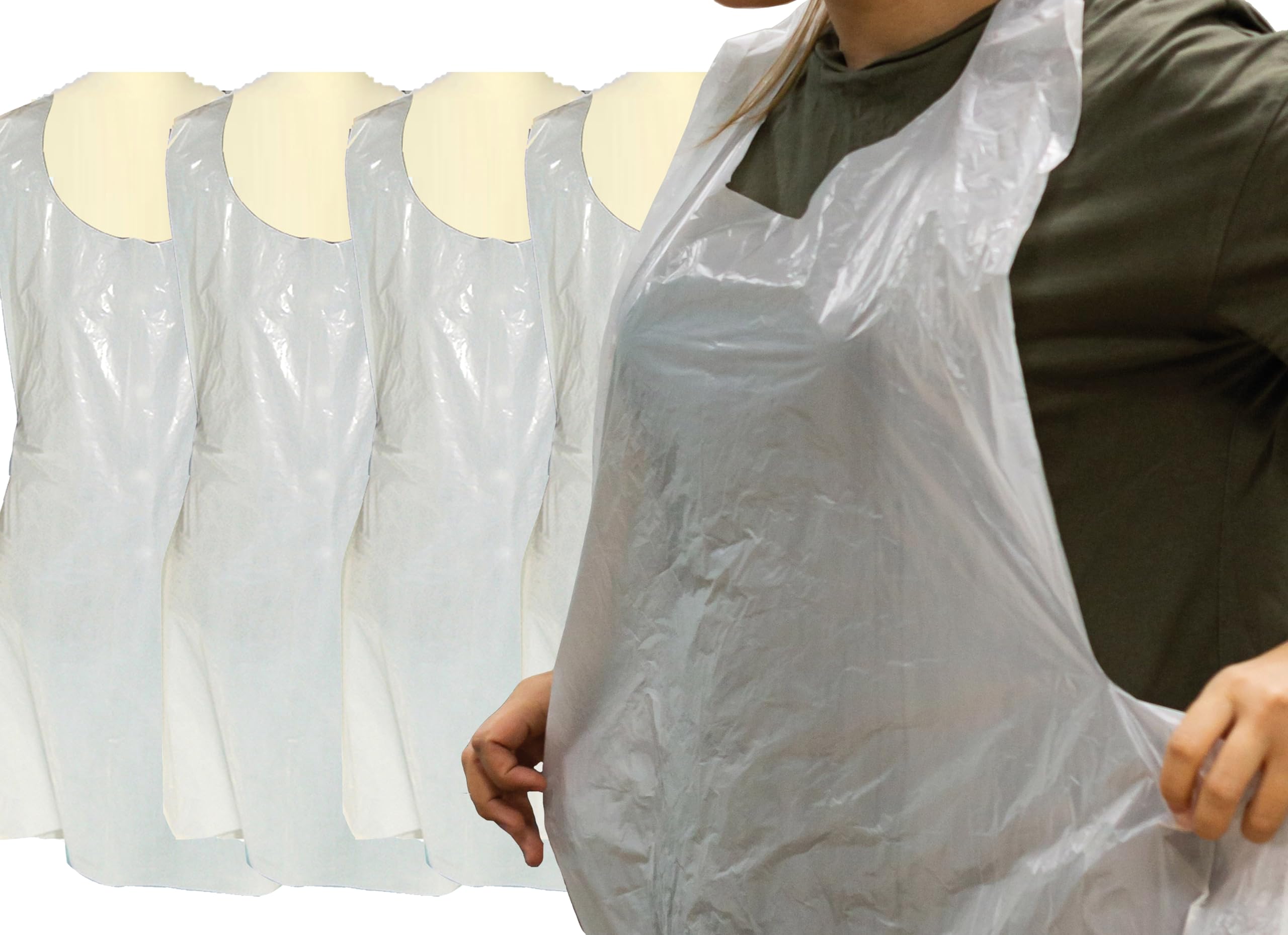 Tiga-Med Grembiuli Monouso in Polietilene 20 Micron – 500 Pezzi (5 Dispenser da 100) – 75x125 cm – Impermeabili, Resistenti – Per Industria Alimentare, Ristorazione e Uso Professionale