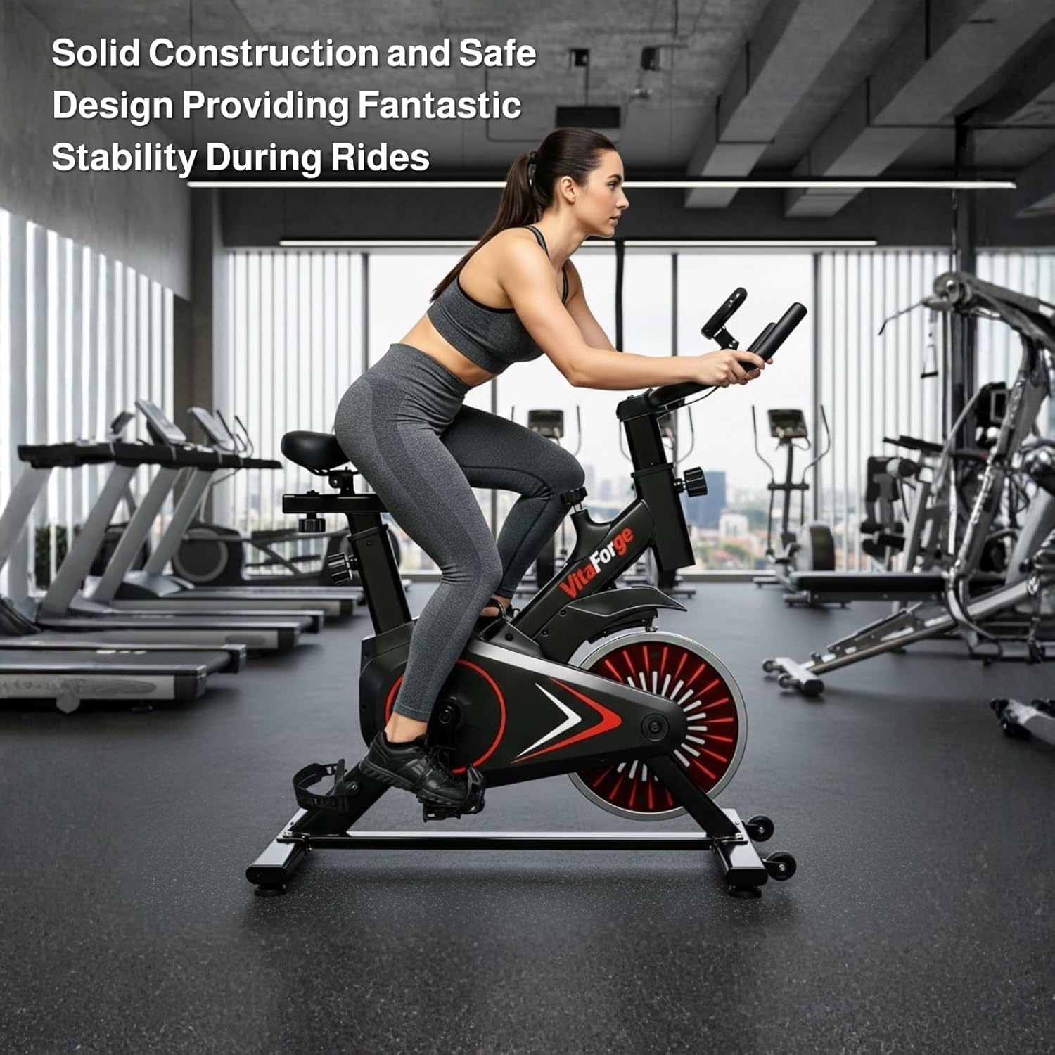 Domowy rower stacjonarny cichy z regulowanym oporem magnetycznym, regulowaną wysokością, sprzęt do treningu cardio w domu, z uchwytem na tablet, wytrzymały i przenośny rower do odchudzania i fitnessu